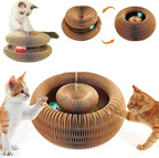Kitlty Kurliz Cat Toy,Magic Organ Cat Toy,Magic Organ Cat Scratcher Board,Foldable Recyclable Cat Accordion Toy for Indoor Cat Playing,Interactive Scratch Pad with Toy Ball(2pc)