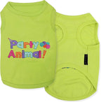 Parisian Pet Dog Shirt – 100% Cotton Shirts for Medium Dogs – Sleeveless Puppy Clothes – Lightweight Party Animal Dog Apparel – Breathable Dogs Clothes - Stretchy Pet T Shirts