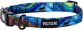 Wolfgang Heavy Duty, Adjustable Dog Collar with Quick Release Nylon Buckle for Walking & Training, StarryWolf Print, Small