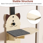 Door Hanging Cat Shelf, 4-Tiers Vertical Cat Tree Over The Door, Over the Door Cat Climber with Kitten Scratching Post, Pads, Tease Ball,Doors Cats Ladder for Indoor Kittens Jumping & Playing 170cm