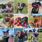 Petleso Dog Goggles Medium Breed, Small Dog Sunglasses Pet Eye Protection Windproof Anti-UV for Small to Medium Dogs, Pink