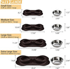 Hubulk Pet Dog Bowls 2 Stainless Steel Dog Bowl with No Spill Non-Skid Silicone Mat + Pet Food Scoop Water and Food Feeder Bowls for Feeding Small Medium Large Dogs Cats Puppies (Large, Chocolate)