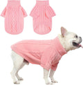 BEAUTYZOO Small Dog Sweater Female Male, Fleece Dog Winter Sweater for Medium Girl Boy Dogs, Pink Warm Cute Puppy Pullover Sweater, Thick Turtleneck Pet Cold Weather Clothes Cable Knitwear, Pink SM