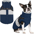 SUNFURA Dog Winter Coat, Waterproof Dog Coat Jacket with Harness for Medium Dogs Boys Girls, Reflective Fleece Lined Pet Snow Jacket Sweaters for Pug, Jack Russel, Boston Terrier, Navy Blue M