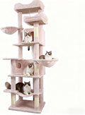 Pink 68 Inches Multi-Level Large Cat Tree, Cat Tree Tower for Indoor Cats Large Adult with Condo/Cozy Plush ‌Pussycat Perches/Sisal Scratching Posts for Cats to Play and Sleep