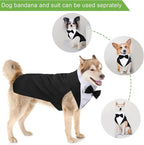 Weewooday Dog Tuxedo and Bandana Set Dogs Formal Tuxedo Pet Wedding Party Suit Wedding Bow Tie Shirt for Birthday Costumes(Cute Style,XX-Large)
