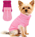 2 Pack Dog Sweaters for Small Dogs, Chihuahua Yorkie Sweater, Dog Clothes for Small Dogs, Winter Warm Pullover Clothing, Pet Cat Cold Weather Puppy Clothes Outfits L