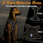 rabbitgoo Dog Harness Medium Sized No Pull, Tactical Service Pet Vest with Molle and Control Handle, Adjustable and Reflective Military Harness for Easy Walking and Training, Brown, M