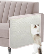 Cat Scratch Sofa Protector,27.6" L*19.6" W Cat Scratch Furniture Protector Pad Couch Arm Sheild with Natural Sisal for Protecting Couch Sofa Chair Furniture（Beige/Left Handed
