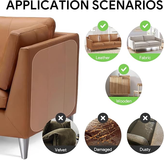 22 PCS Anti-Cat Scratch Furniture Protector, Designed for Leather Furniture, Anti Scratch Cat Couch Protector from Cats Claws with Scissors and Scraper, Cats Scratch Deterrent for Furnitures, No Pins