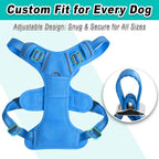 BARKBAY Dog Harness No Pull Mesh for Large Dogs - Adjustable, Reflective, Comfortable, No Choke, Heavy-Duty - Perfect for Outdoor Training, Walking, and Hiking-Strong & Durable- XL & Blue Mesh
