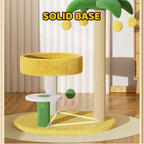 Coconut Palm Cat Tree 27" Cute Cat Tower for Indoor Cats Sisal Covered Scratching Post Dangling Ball Small-Medium Cats