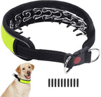 Martingale No Pull Dog Collar for Large Medium Dogs Training Walking, Heavy Duty Nylon Reflective Adjustable Anti Pull Slip Collar with Buckle L Green