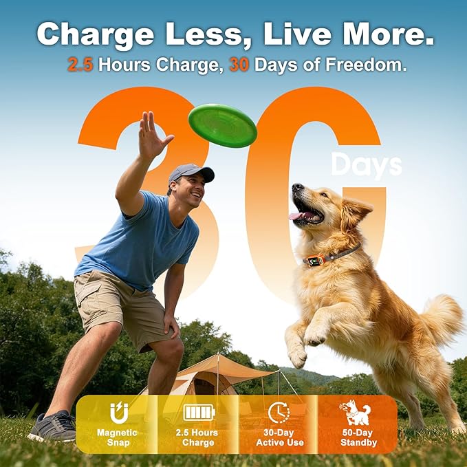 Bark Collar AI Dual-Detection, Instant Quiet Anti Bark Device 4 Training Modes, 30-Day Battery, One-Click Peace, 9-Level Sensitivity Automatic Dog Bark Collar for Large Medium Small Dogs,Orange