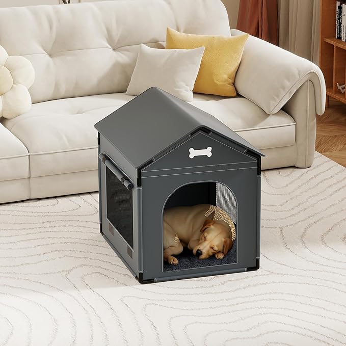 Large Dog House Indoor Dog Kennel Bed Mat with Cushion for Small Medium Large Dogs Cats, Winter Warm Cat Nest Puppy Cave Sofa Pet Products Easy Assembly
