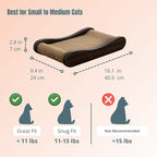 Claw Surfer Cat Bed - Cat Scratcher Bed & Lounge – Heavy Duty High-Density Cardboard, Lasts 5X Longer. Modern Curved Scratching Pad with 20mm White Frame. Non-Toxic, No Mess, Espresso