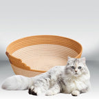 Cat Bed Basket, Comfortable Lounge Bed, Grinding Claws, Scratching Resistant Cat Scratcher Rest Nest for Indoor Cats, L