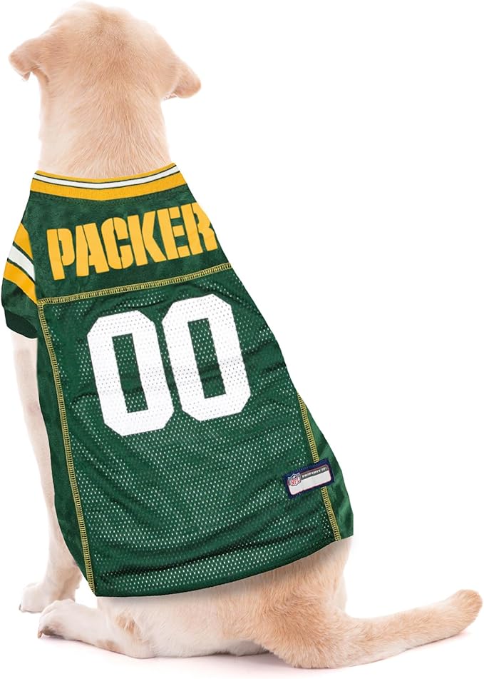 Pets First NFL Green Bay Packers Dog Jersey, Size X-Small, Football Shirt Costume for Pet, Dog Sports T-Shirt, NFL Team Clothing for Cats, Licensed Pet Apparel Available in 7 Sizes and 32 Teams
