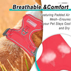 BARKBAY Dog Harness No Pull Mesh for Medium Dogs - Adjustable, Reflective, Comfortable, No Choke, Heavy-Duty - Perfect for Outdoor Training, Walking, and Hiking - Strong & Durable - M & Red Mesh