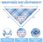 SCENEREAL Dog Birthday Bandana Hat Set, Puppy Birthday Party Supplies for Boys Dogs, Pet Birthday Scarf Outfit with Sign Banner and Balloons for Small Medium Large Dogs
