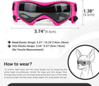 Dog Sunglasses for Extra Small Breed UV Protection Windproof XS Dog Goggles with Adjustable Head & Chin Straps for Ride Car/Hiking Travel/On Beach-Pink
