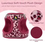 BELLA & PAL Step in Vest Harness for Small and Medium Dogs, No Pull Small Dog Harness with Leash Set, Comfortable Air Mesh Dog Vest Harness with Reflective Strip (Pink Leopard, M)