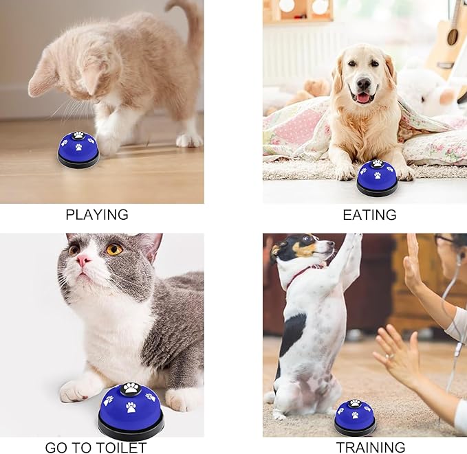 3 Pack Dog Doorbells, Pet Training Bells for Outside Potty Training and Communication, Bell for Dog Cat Puppy Interactive Toys (Dark Blue, 3 Pack)