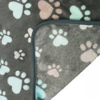 Luciphia 1 Pack 3 Blankets Fluffy Premium Fleece Pet Blanket Flannel Paw Printed Throw for Dog Cat(Medium 30x20'', Grey)
