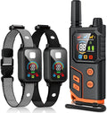 Dog Shock Collar, 2 Dog Training Collar with Remote for Medium Large Dogs, IP67 Waterproof Electronic Training Collar with 4 Training Modes, Security Lock, Rechargeable Shock Collar