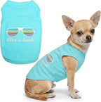Parisian Pet Beach Dog Shirt – 100% Cotton Shirts for Small Dogs – Sleeveless Pet Vest – Lightweight and Breathable Dogs Apparel – Cute Summer Dog Clothes - Stretchy T Shirts for Pets