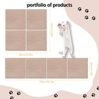 4 Pack Total 24"x 24" Cat Scratch Mat for Couch Furniture and Wall Protector | Trimmable Self-Adhesive Cat Scratch Furniture Protector (Beige)