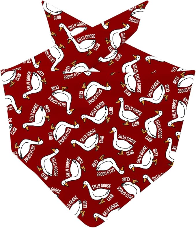 JXGZSO 1 Piece Silly Goose Triangle Dog Bandana Meme Goose Duck Merchandise (Silly Goose D red)