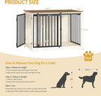 43.3" Dog Crate Furniture with Barn Door, Heavy Duty Dog Kennel Indoor with 2 Doors, Wooden Pet Cage End Table for Large Small Medium Dogs, Anti-Chew Anti-Escape, White Brown DFC92314B