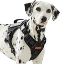 Tactical Dog Harness Medium Sized Dog, No Pull Pet Harness, Adjustable Dog Vest for Easy Walking, Breathable Oxford Material, Reflective Strips with Metal Front Clip Control, Black