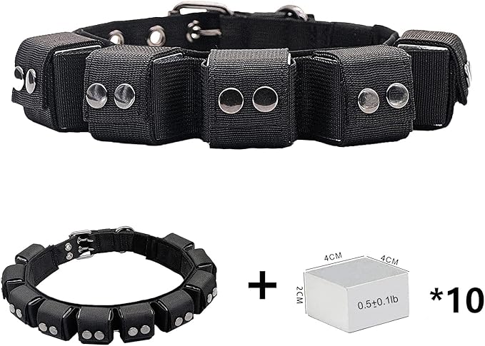 Tactical Weighted Dog Collar - Weights for Training & Exercise - Small, Medium, Large Dogs