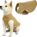 Gooby Stretch Fleece Vest Dog Sweater - Sand, X-Small - Warm Pullover Super Stretchy Fleece Dog Jacket for Small to Large Dogs