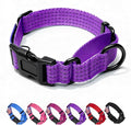 Martingale Dog Collar, Reflective No Pull Training Collar with Quick Release Buckle & USA Flag, Heavy-Duty Nylon, Adjustable for Small Medium Large Dogs (M,Purple