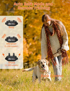 PaiPaitek 2-in-1 Dog Bark Collar and Shock Collar with Remote 3300ft Range - 5 Adjustable Sensitivity Levels, IP67 Waterproof Training Collar for Small, Medium, and Large Dogs (5-120 lbs)