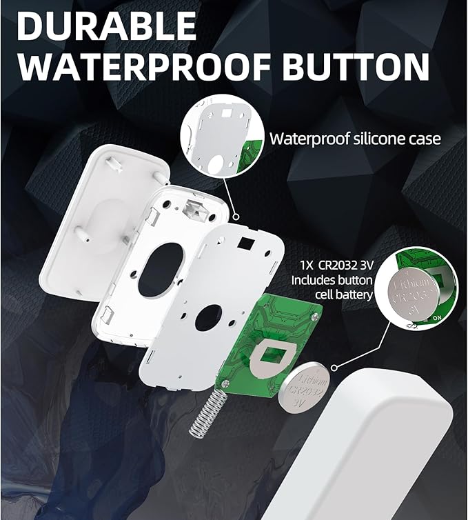 Wireless Doorbell 1200 feet Waterproof Door Bell with Flash LED Light 36 Melodies 4 Volume Levels (2 Receivers& 1 Touch Button, White JSIEEM)
