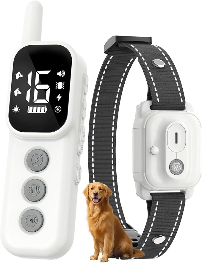 ETACCU Collar for Dogs,Waterproof Dog Training Collar with Remote Control,4 Training Modes：Beep, Vibration, Safe Static,LED,Rechargeable Adjustable for 5-150lbs Small Medium Large Dogs