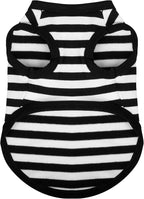 Paiaite Striped Shirt Happy Color Cotton Sleeveless Puppy Tank Top for Small Medium Dogs Black XL