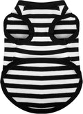Paiaite Dog Striped Shirt Happy Color Cotton Sleeveless Puppy Pet Shirts Breathable Apparel Tank Top Colorful Puppy Sweatshirt Clothes for Small Medium Dogs Black 4XL