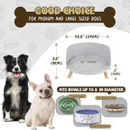 Raised Dog Feeder Bowl Stand - Elevated Dining Table for Medium and Large Dogs - Fits Food and Water Dish up to 8" Diameter - Grey (Bowl Not Included)