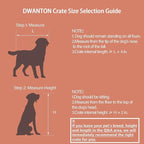 DWANTON Dog Crate Furniture with Cushion, Wooden Kennel Table with Double Doors, Indoor Dog House, Large Size, 38.5" L, Dark Gray