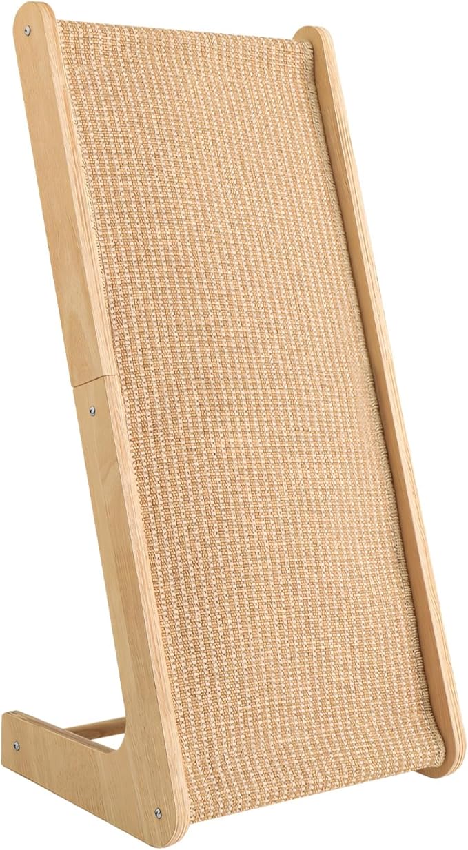 Extra Large Cat Scratcher, L-Shaped Sisal Cat Scratching Pad, Solid Scratching Ramp, Vertical & Tilted Design, Sturdy Claw Post for Big Cats