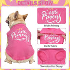 KOOLTAIL Valentines Dog Shirt for Small Medium Dogs-2 Pack Winter Fall Dog Vest Shirt Clothes with Printing, Soft Breathable Cotton Pet T Shirt for Frenchi Bulldog,Puppy,Cats,Boy Girl, Pink+Rose