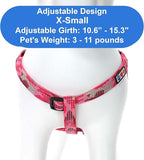 Pawtitas Reflective Step-in Dog Harness – Adjustable No-Pull Vest for Puppies to Seniors, Safe & Comfortable, XS Camo Pink