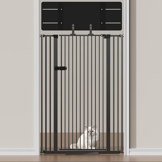 Snagle Paw Extra Tall Cat Gate with Acrylic Top Panel，30-40.6" Wide Adjustable Pet Gates, Pressure Mounted, No-Drill Easy Install,Tall Cat Gate for Doorways,Stairs,Kitchen 77"