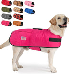 BEAUTYZOO Dog Winter Coat for X-Large Dogs Waterproof, Warm Reflective Great Dane Oxford Canvas Jacket, Fleece Dog Cold Weather Coats Windproof for Female Male Dogs, Rose Pink XL