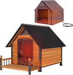 GUTINNEEN Heated Dog House Outdoor Insulated Dog Kennel with Metal Frame, Heated Pad, Insulated Liner, 33" L x 45" D x 32" H